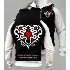   Kowalsky meg a Vega - Szív logó férfi kapucnis, cipzáras pulóver