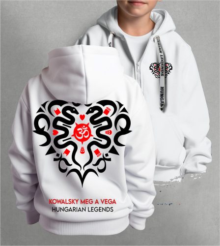 Kowalsky meg a Vega - Szív logó gyerek kapucnis, cipzáras pulóver