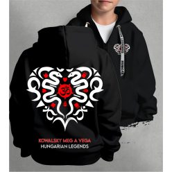   Kowalsky meg a Vega - Szív logó gyerek kapucnis, cipzáras pulóver