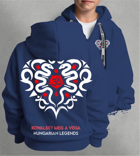 Kowalsky meg a Vega - Szív logó gyerek kapucnis, cipzáras pulóver