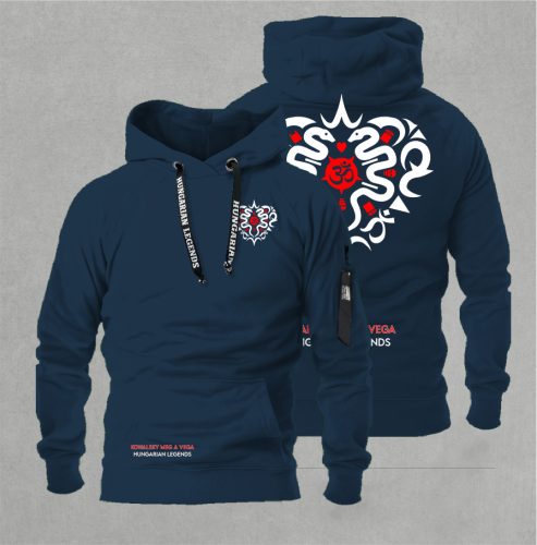 Kowalsky meg a Vega - Szív logó férfi kapucnis, belebújós pulóver