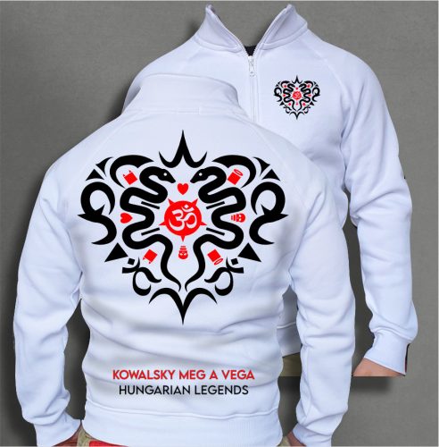 Kowalsky meg a Vega - Szív logó férfi cipzáras, galléros pulóver