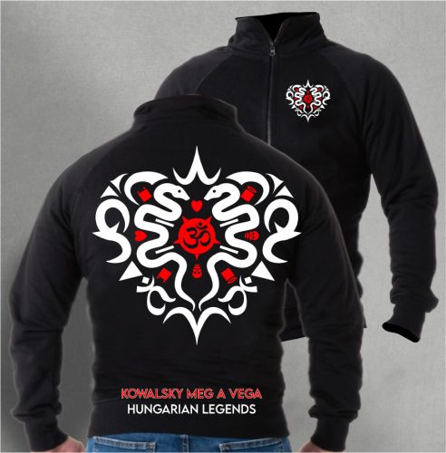 Kowalsky meg a Vega - Szív logó férfi cipzáras, galléros pulóver