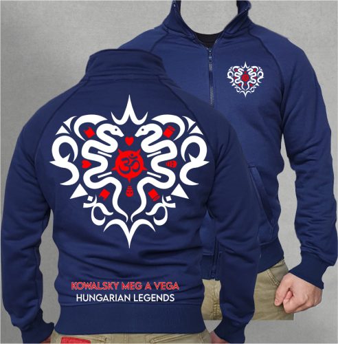 Kowalsky meg a Vega - Szív logó férfi cipzáras, galléros pulóver