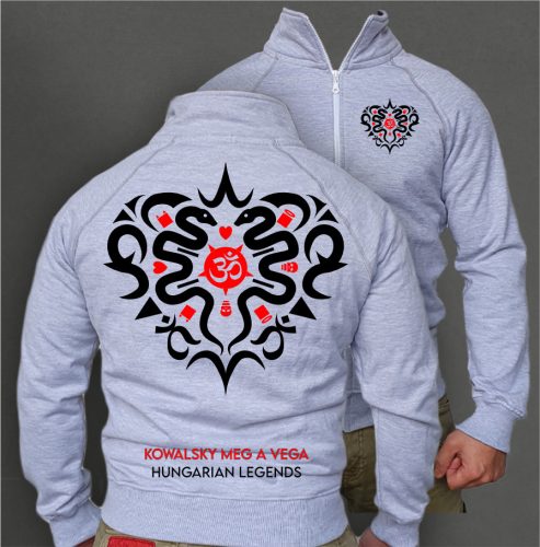 Kowalsky meg a Vega - Szív logó férfi cipzáras, galléros pulóver