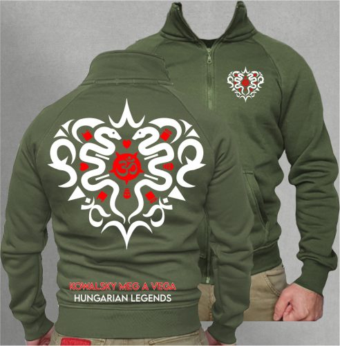 Kowalsky meg a Vega - Szív logó férfi cipzáras, galléros pulóver