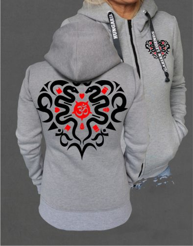 Kowalsky meg a Vega - Szív logó női cipzáras, kapucnis pulóver