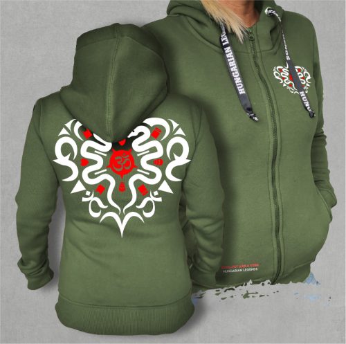 Kowalsky meg a Vega - Szív logó női cipzáras, kapucnis pulóver