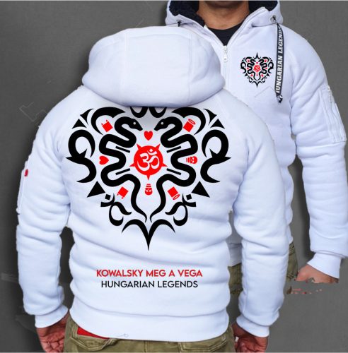 Kowalsky meg a Vega - Szív logó férfi sherpa béléses cipzáras pulóver