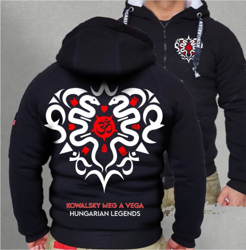 Kowalsky meg a Vega - Szív logó férfi sherpa béléses cipzáras pulóver