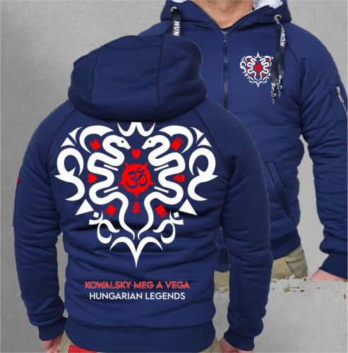 Kowalsky meg a Vega - Szív logó férfi sherpa béléses cipzáras pulóver