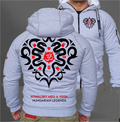 Kowalsky meg a Vega - Szív logó férfi sherpa béléses cipzáras pulóver