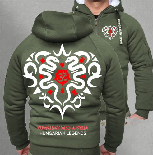 Kowalsky meg a Vega - Szív logó férfi sherpa béléses cipzáras pulóver