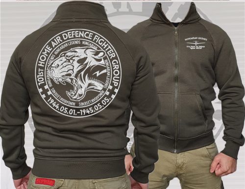 101. Puma férfi cipzáras, galléros pulóver - hímzett mintával