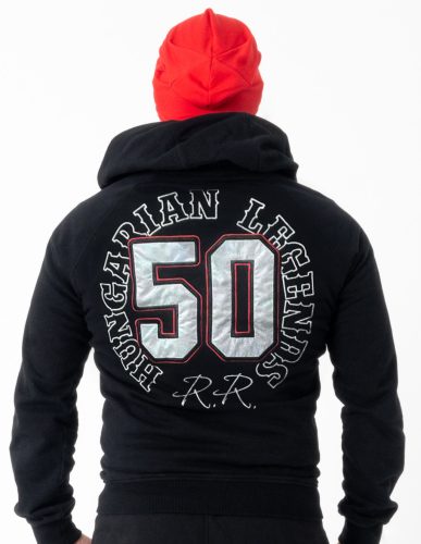 Férfi kapucnis cipzáras pulóver - egyedi hímzéssel