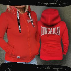   Hungarian Legends női kapucnis, cipzáras pulóver - hímzett mintával