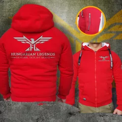   HL LOGO 24 férfi sherpa béléses pulóver - hímzett mintával