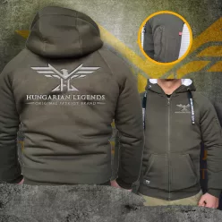   HL LOGO 24 férfi sherpa béléses pulóver - hímzett mintával