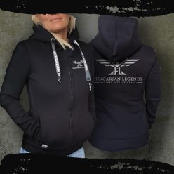   HL LOGO 24 női kapucnis, cipzáras pulóver - hímzett mintával