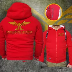   HL LOGO 24 férfi sherpa béléses pulóver - hímzett mintával