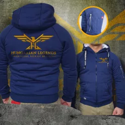   HL LOGO 24 férfi sherpa béléses pulóver - hímzett mintával