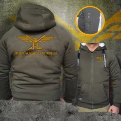   HL LOGO 24 férfi sherpa béléses pulóver - hímzett mintával