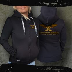   HL LOGO 24 női kapucnis, cipzáras pulóver - hímzett mintával