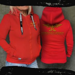   HL LOGO 24 női kapucnis, cipzáras pulóver - hímzett mintával