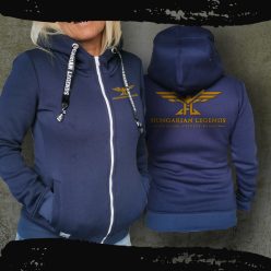   HL LOGO 24 női kapucnis, cipzáras pulóver - hímzett mintával