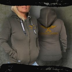   HL LOGO 24 női kapucnis, cipzáras pulóver - hímzett mintával