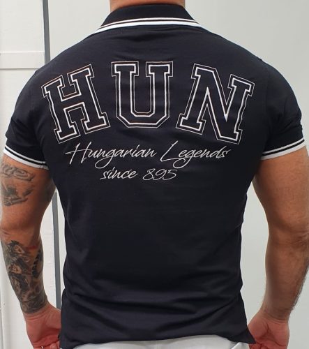 Magyar címeres, hímzett férfi galléros póló