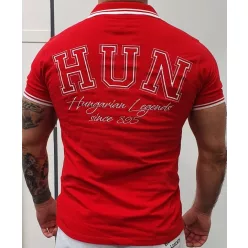 Magyar címeres, hímzett férfi galléros póló