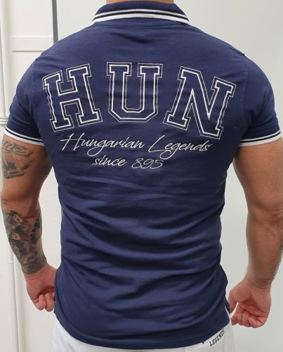 Magyar címeres, hímzett férfi galléros póló