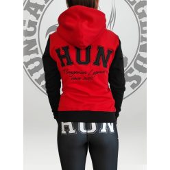   Magyar címeres női kapucnis, cipzáras pulóver - hímzett mintával