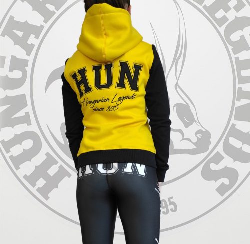 Magyar címeres női kapucnis, cipzáras pulóver - hímzett mintával