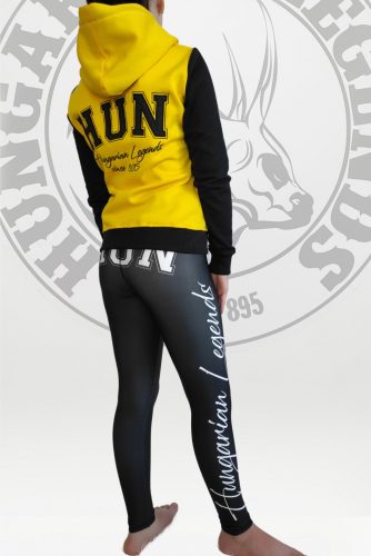 Magyar címeres női kapucnis, cipzáras pulóver - hímzett mintával