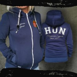   Magyar címeres női kapucnis, cipzáras pulóver - hímzett mintával