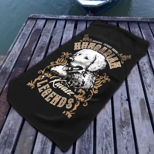 Magyar kuvasz mikroszálas strandtörölköző