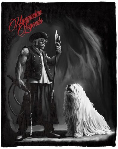 Magyar betyár komondorral pléd - Hungarian Legends