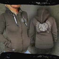   Rakamazi turul női kapucnis, cipzáras pulóver - hímzett mintával