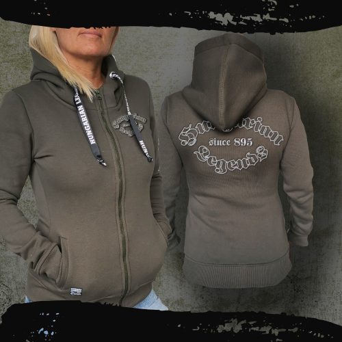 Hungarian Legends női kapucnis, cipzáras pulóver - hímzett mintával