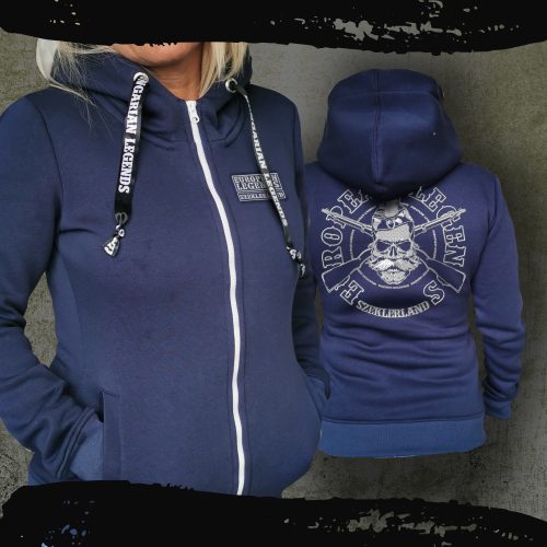 Szeklerland női kapucnis, cipzáras pulóver - hímzett mintával