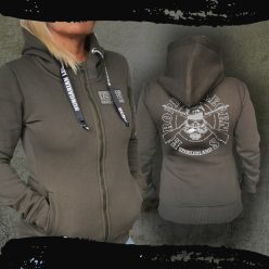   Szeklerland női kapucnis, cipzáras pulóver - hímzett mintával