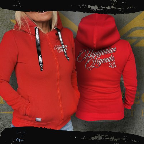 Hungarian Legends férfi kapucnis, cipzáras pulóver - hímzett mintával