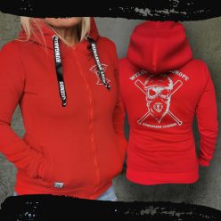   Welcome to Europe női kapucnis, cipzáras pulóver - hímzett mintával