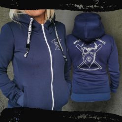   Welcome to Europe női kapucnis, cipzáras pulóver - hímzett mintával