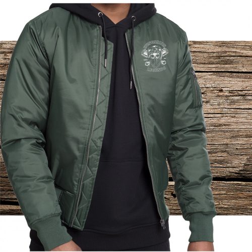 Motoros mintás férfi bomber dzseki - hímzett